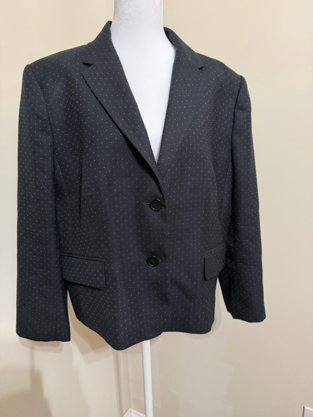 Ann Taylor 18 Black Pindot Blazer